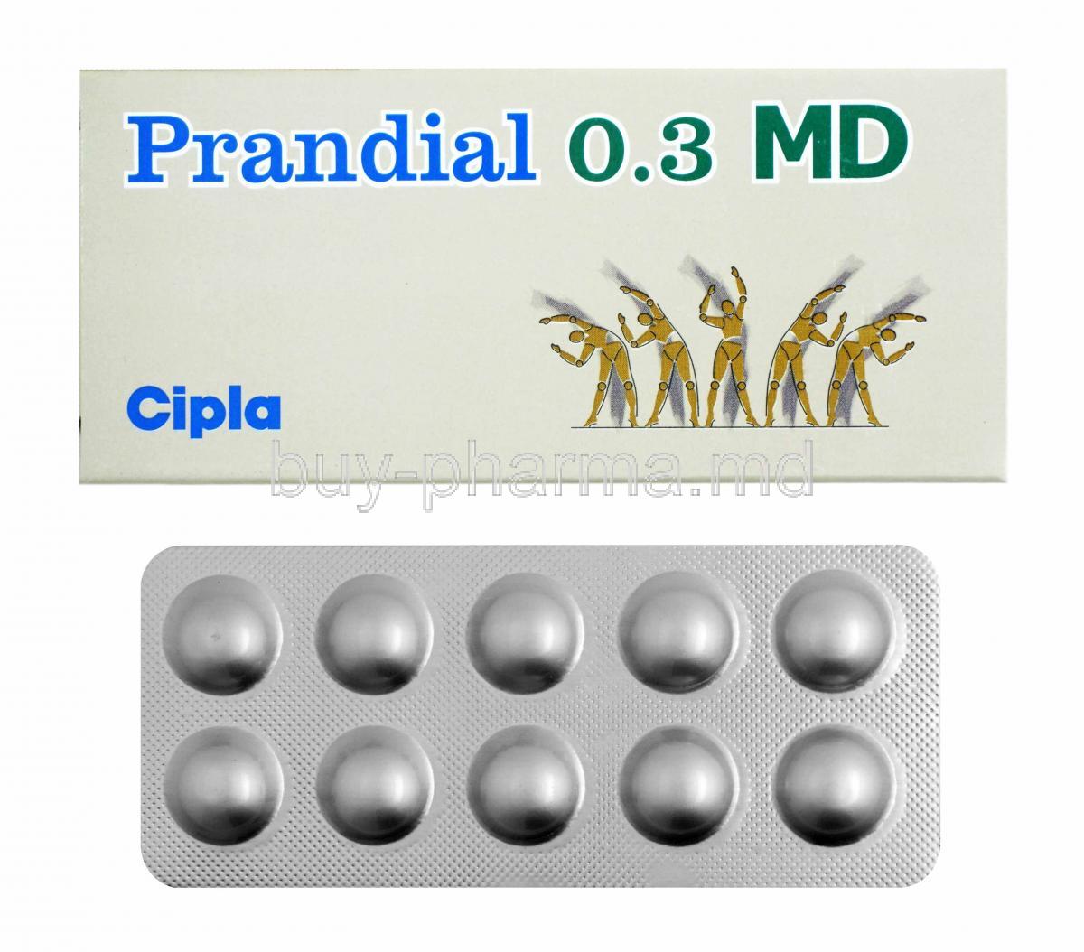 Prandial MD, Voglibose 0.3mg box and tablets