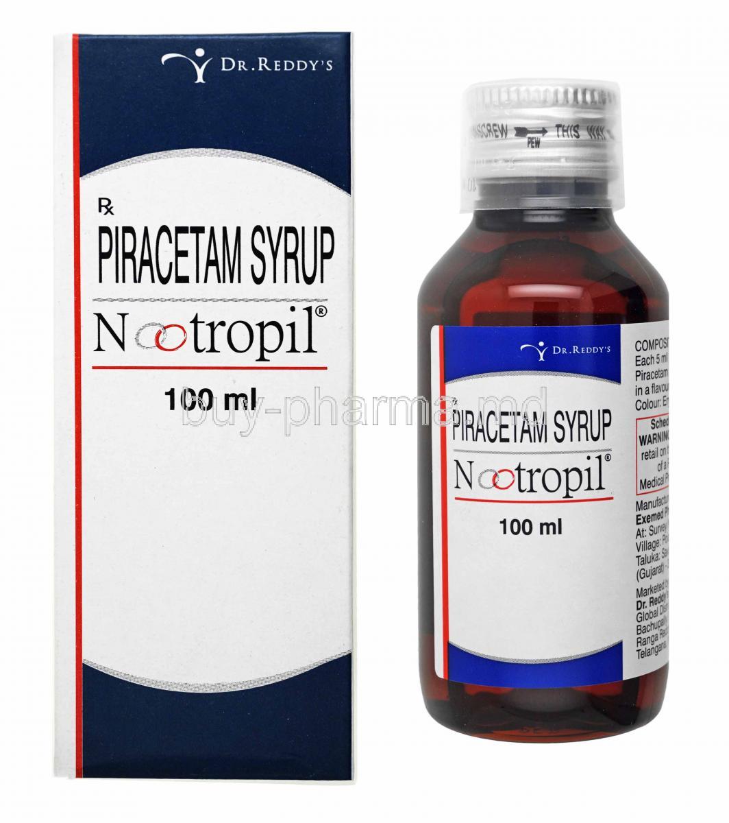 Nootropil Syrup, Piracetam box and bottle