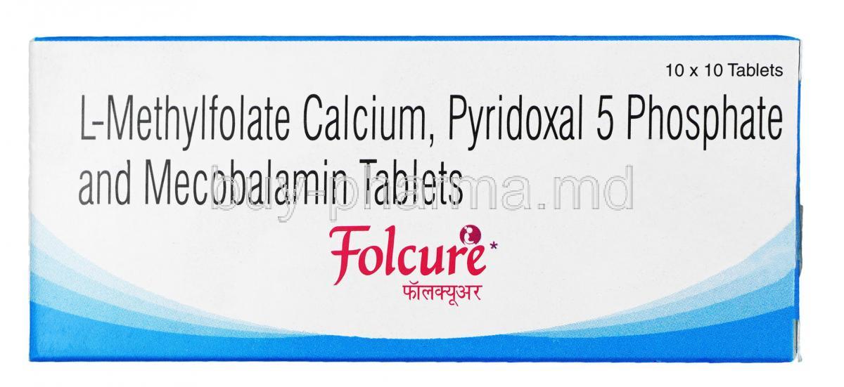 Folcure 5, mecobalamin, L-Methylfolate Calcium and vitamins,Tablet, Box