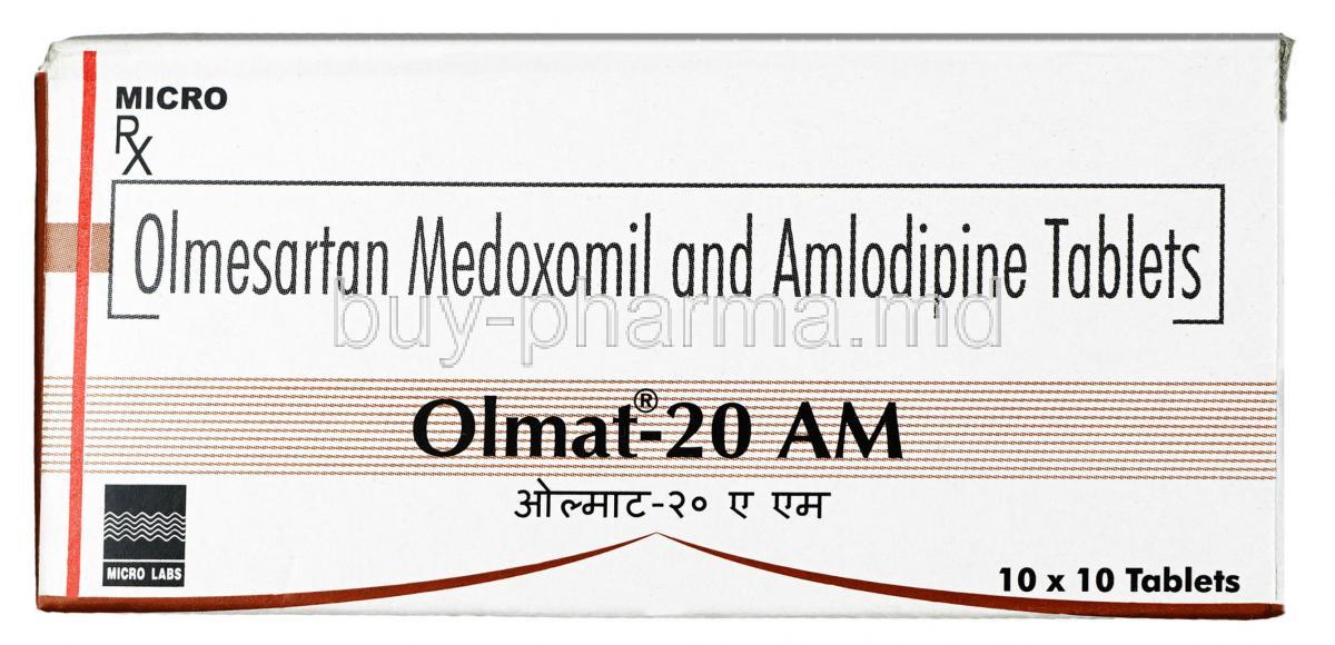 Olmat AM, Olmesartan 20mg / Amlodipine 5mg, Tablet, Box