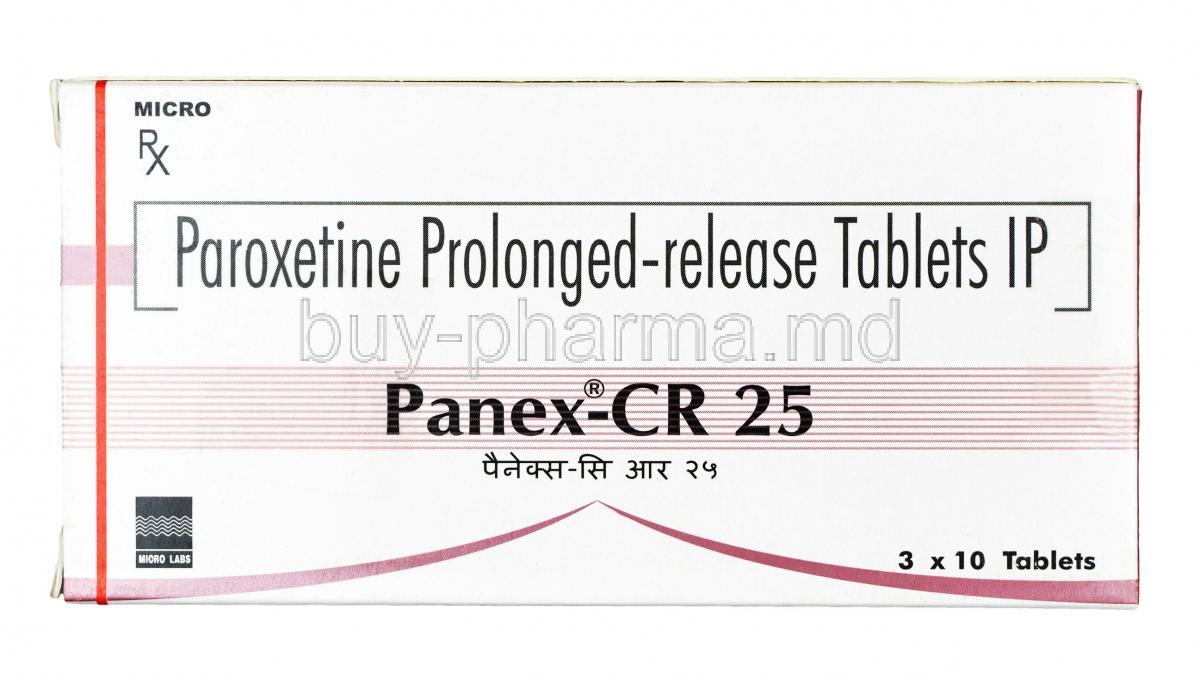 Panex CR, Paroxetine 25mg, Tablet(SR), Box