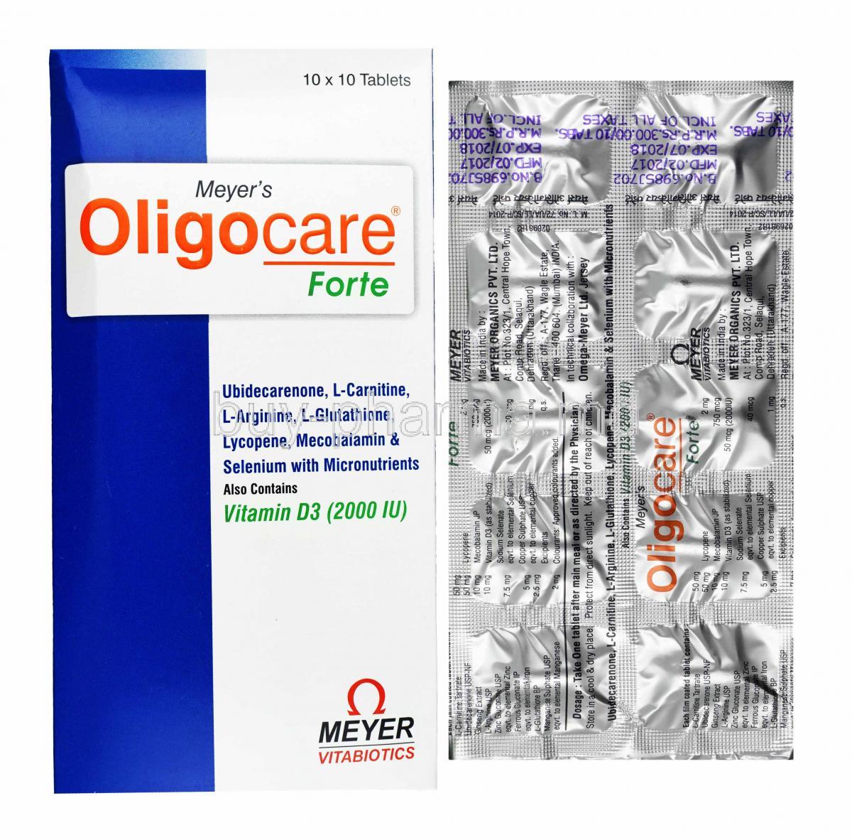 Oligocare Forte box and tablets