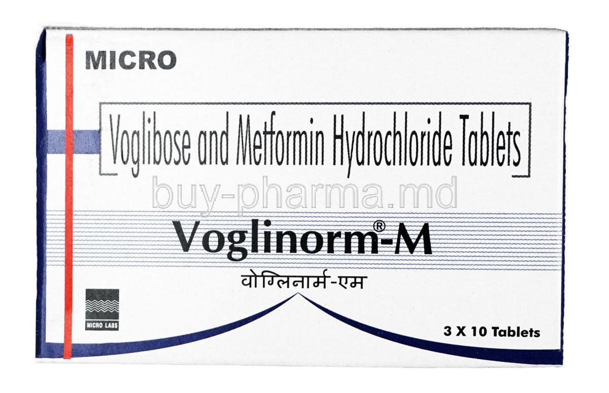 Voglinorm-M, Metformin 500mg / Voglibose 0.2mg, Tablet, Box