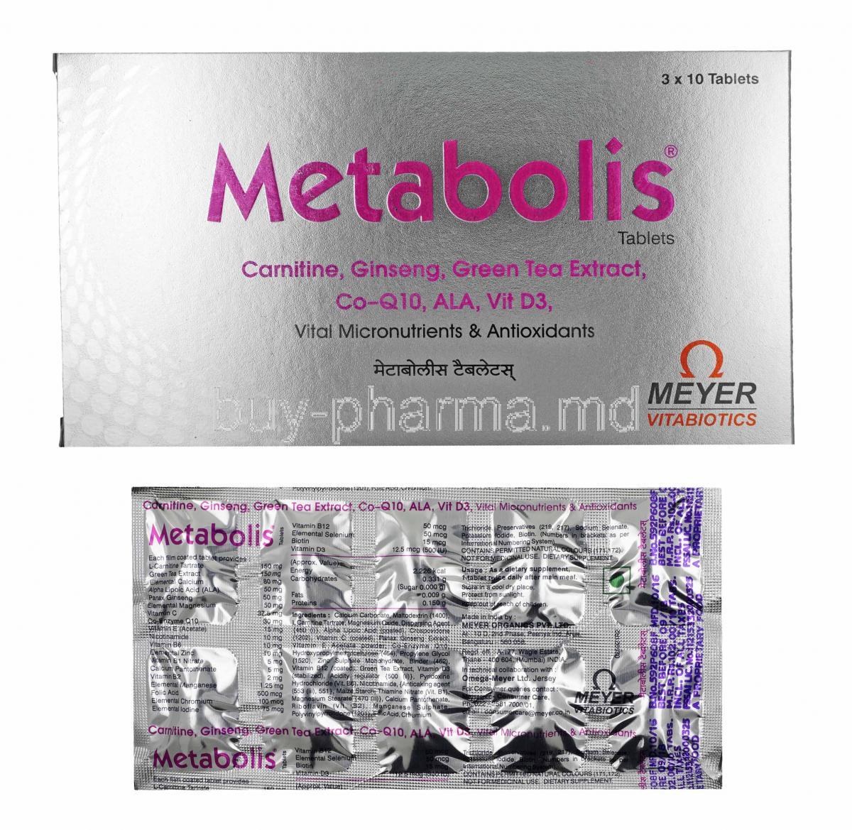 Metabolis, box and tablets