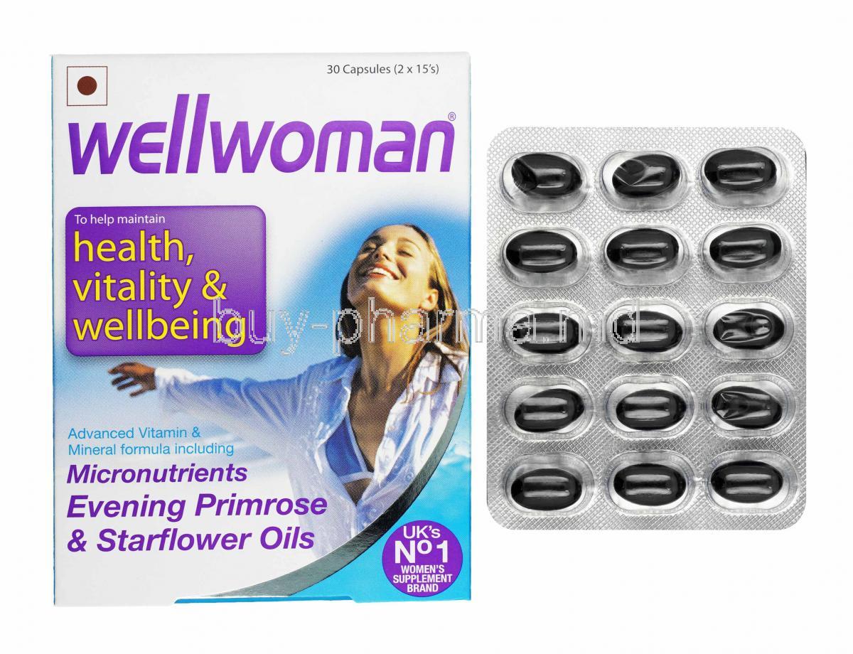 Wellwoman box and capsules