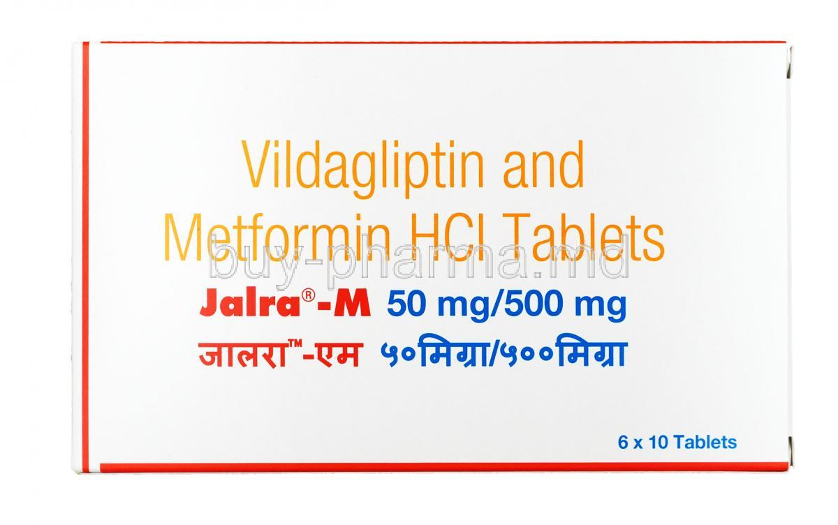 Jalra-M, Metformin  500mg / Vildagliptin  50mg, Tablet, Box