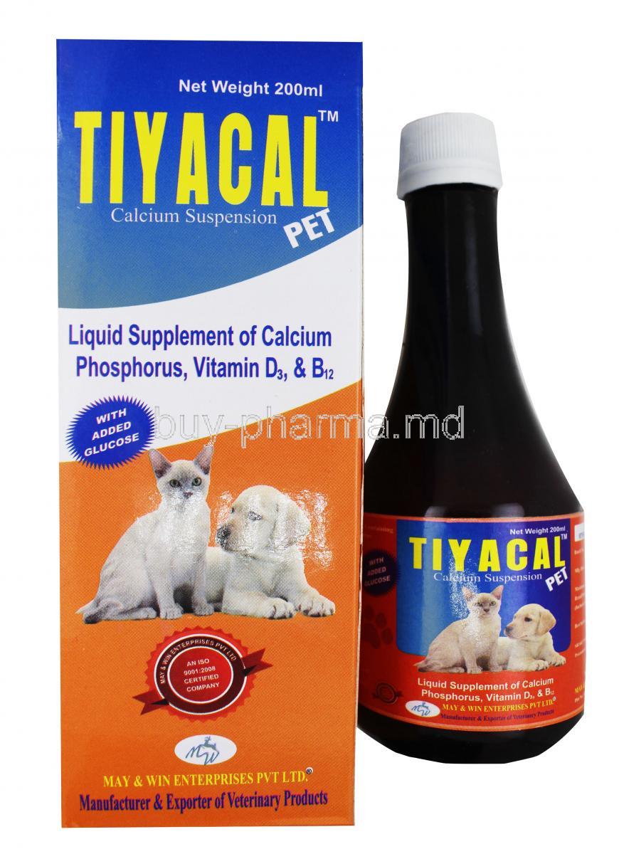 Tiyacal box and bottle