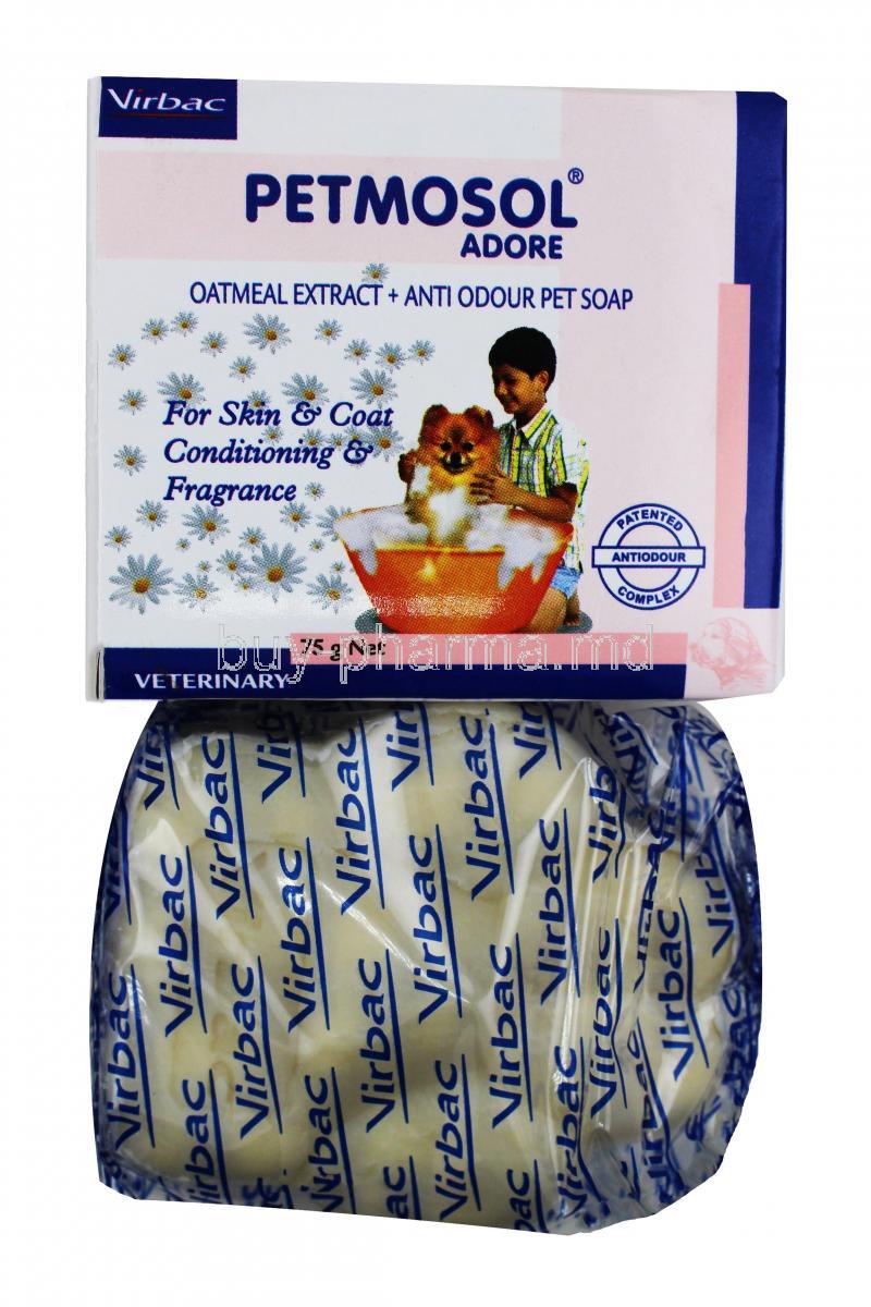 Petmosol Adore Pet soap, 75g, Box and soap