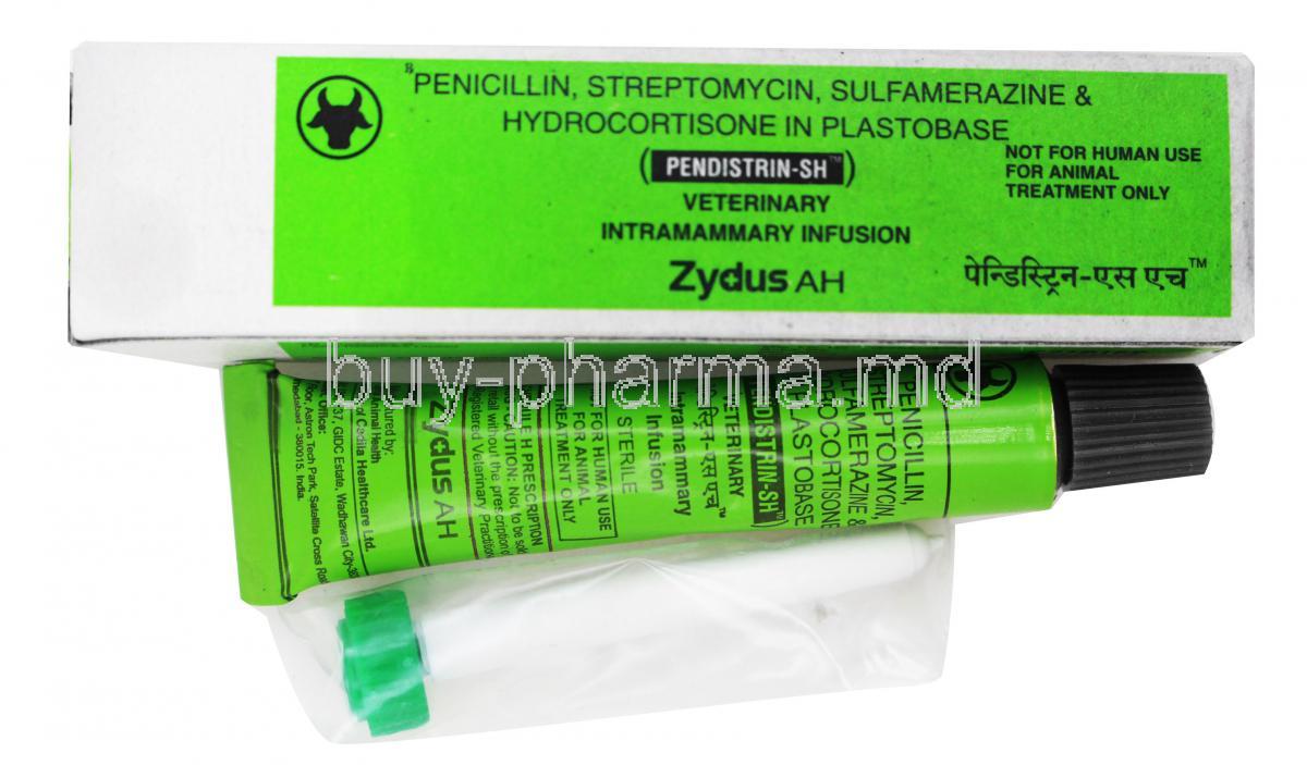 Pendistrin SH, Procaine Penicillin G,Streptomycin sulphate, Sulphamerazine, Hydrocortisone, Infusion, 6ml, Box, Tube and Syringe