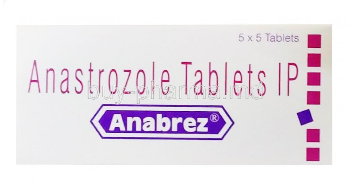 Anabrez, Anastrozole 1mg, Sun Pharma, box front presentation