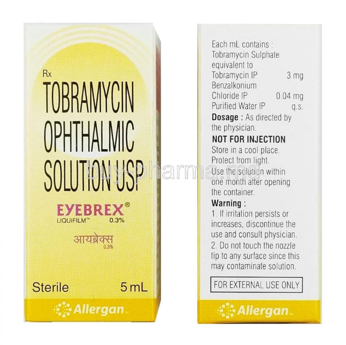 Eyebrex Eye Drops, Tobramycin box