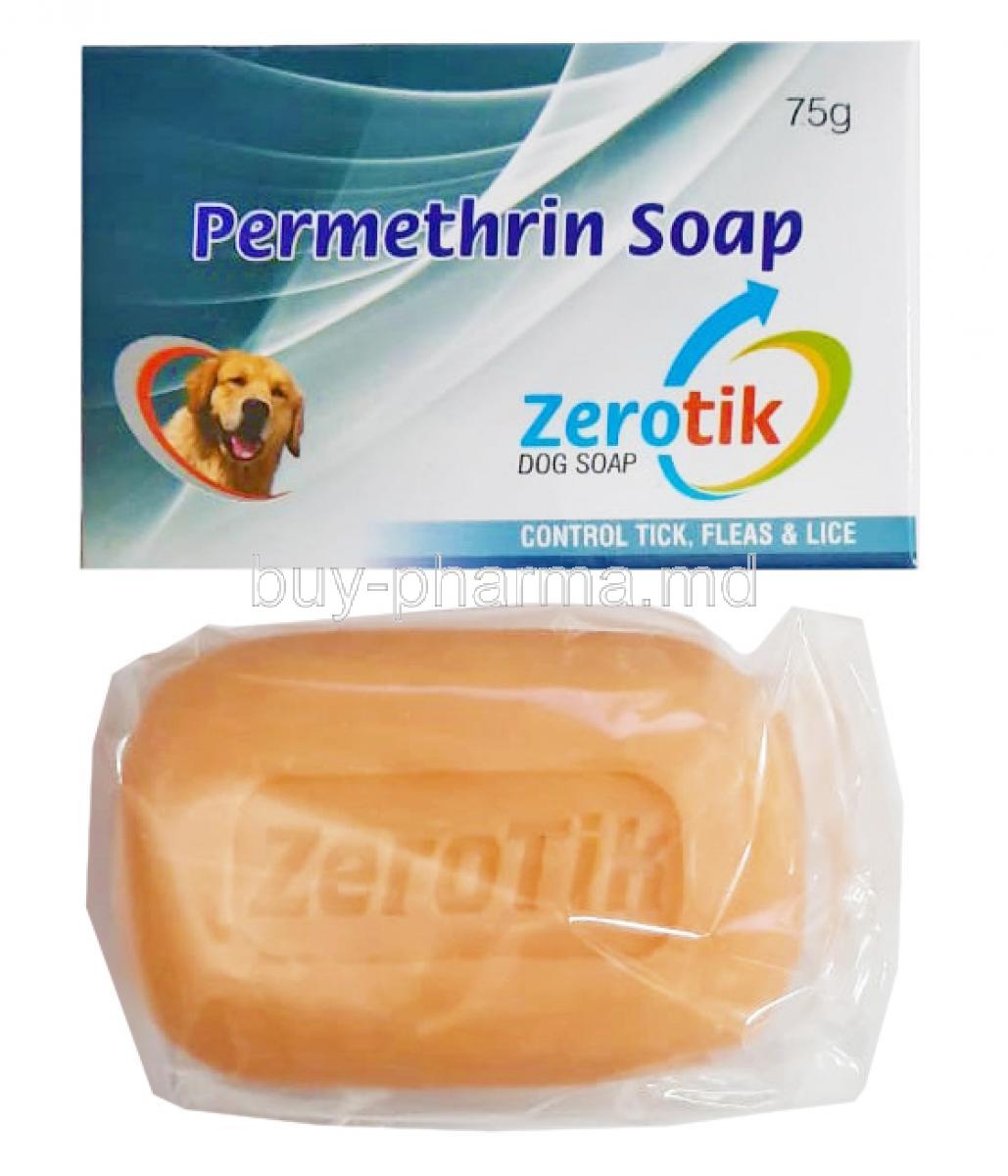 Zerotik Soap, Permethrin  75g box and soap