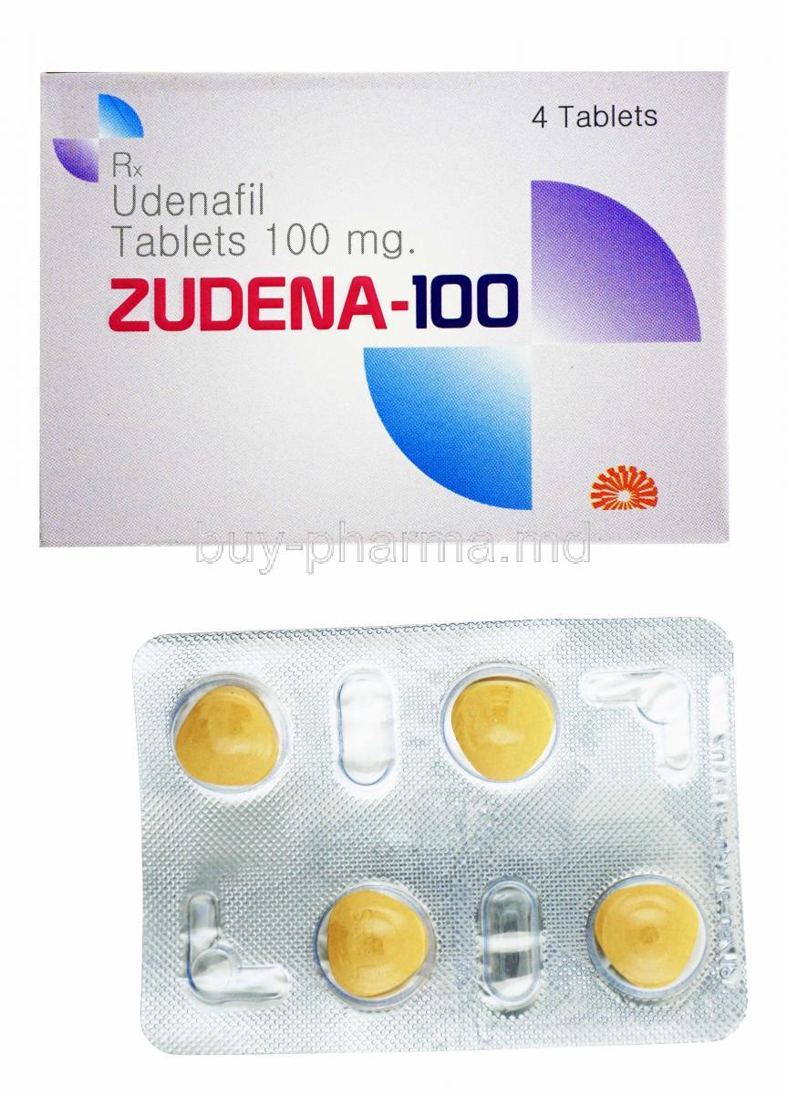Zudena, Udenafil 100mg, Sunrise Remedies, Box, Blisterpack