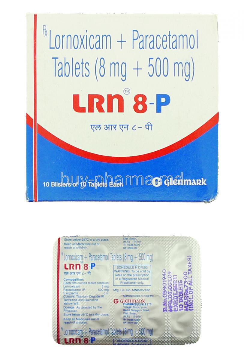 LRN 8 P, Generic Lorcam XP, Lornoxicam/ Paracetamol