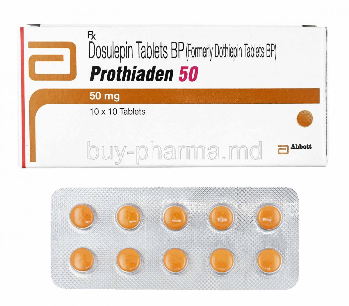 Prothiaden, Dosulepin 50mg box and tablets