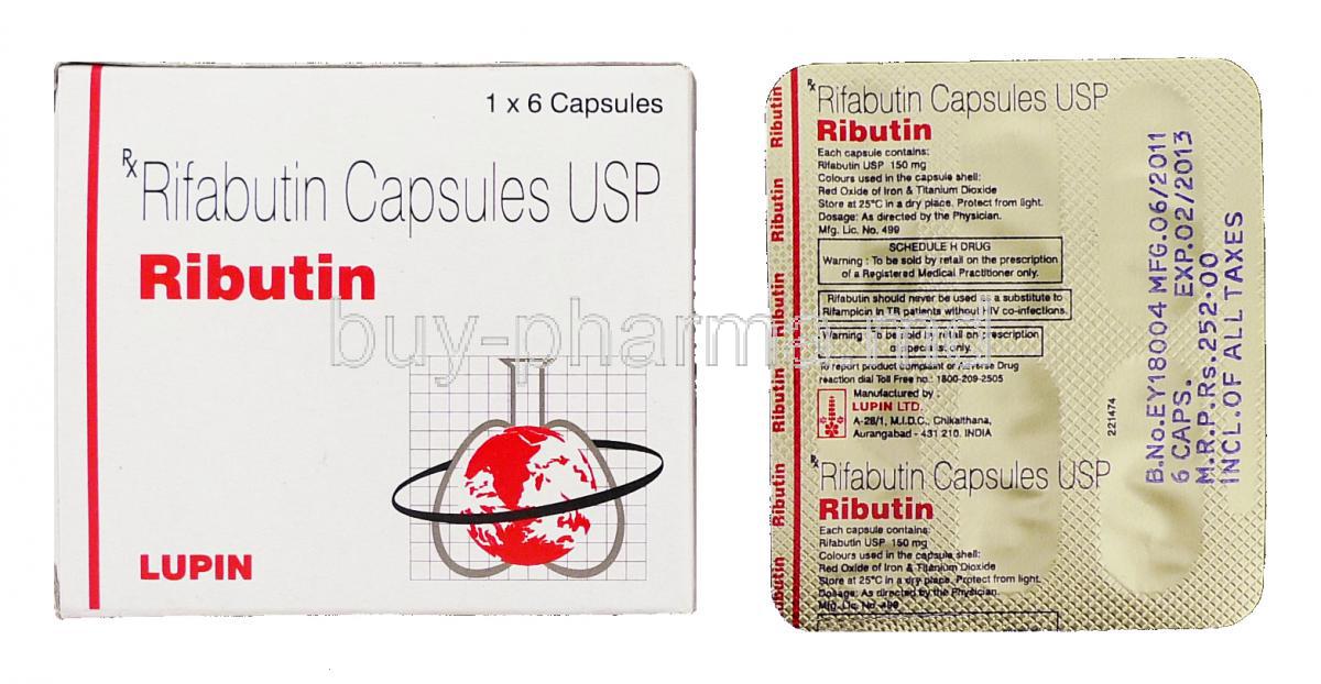 Ributin, Generic Mycobutin, Rifabutin 150 mg