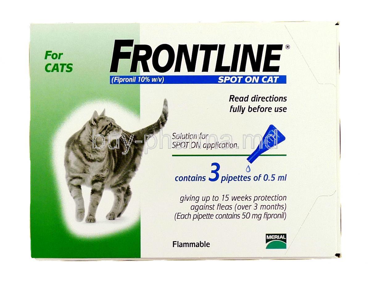 Frontline for Cat Spot On Fipronil 10% 3 pipettes of 0.5 ml