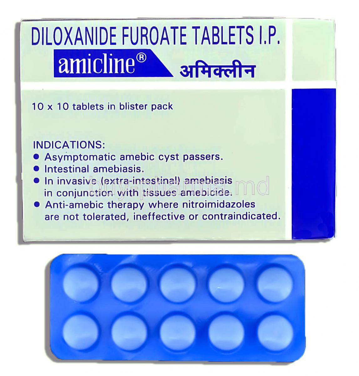 Amicline, Diloxanide 500 mg