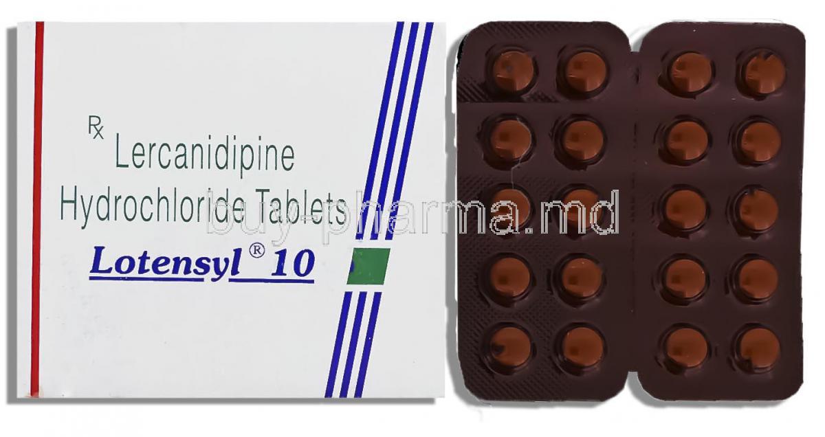 Lotensyl,   Lercanidipine Hcl. 10 Mg Tablet (Sun Pharma)