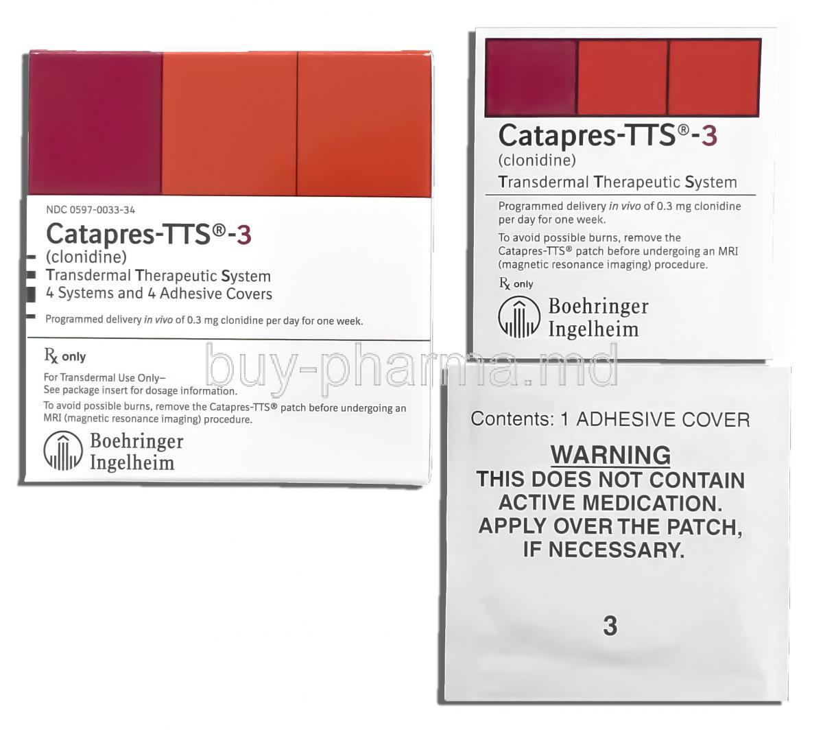 Catapres-TTS Clonidine 0.3 mg Patches