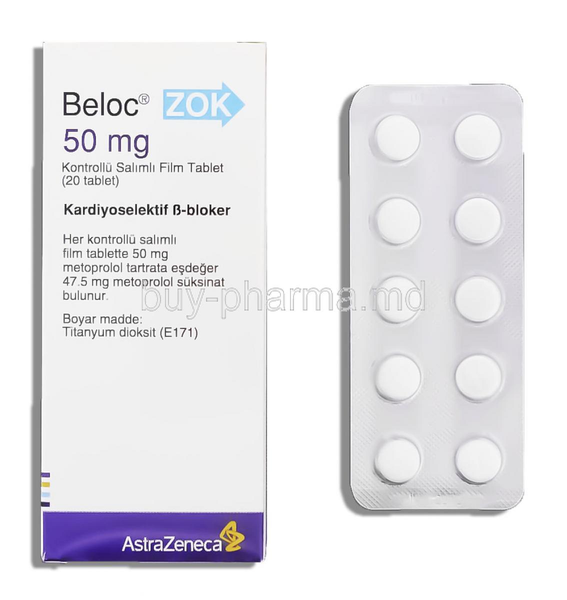 Beloc Zok, Metoprolol  50 mg