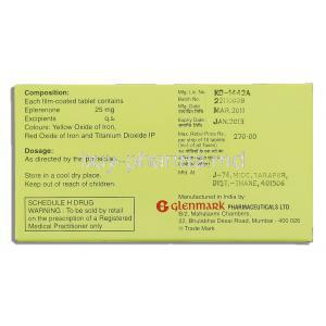 Eptus, Generic Inspra, Eplerenone 25 mg box information