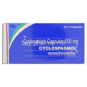 Cyclospasmol, Cyclandelate 200 mg box