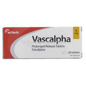 Vascalpha, Felodipine  Prolong release 5 mg  box