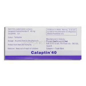 Calaptin, Verapamil 40 mg Piramal