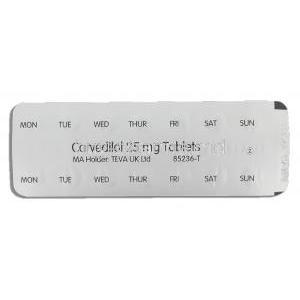 Carvedilol  25 mg packaging