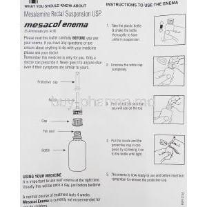 Mesacol Enema, Mesalamine Rectal Suspension information sheet 1
