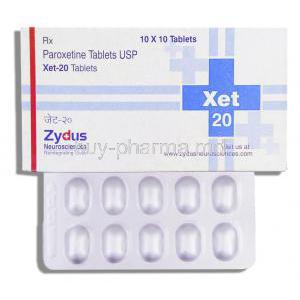 Xet, Generic Paxil,    Paroxetine 20 Mg Tablet (Xydus)