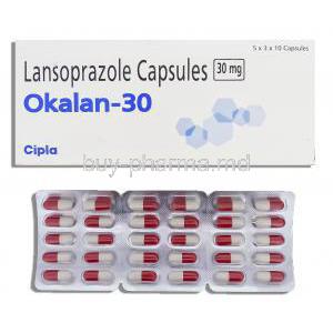 Okalan Generic  Prevacid, Lansoprazole  30 mg