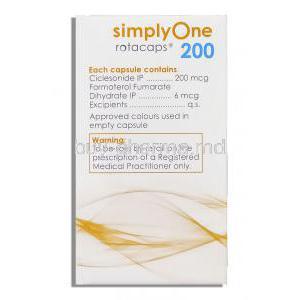 SimplyOne, Formoterol fumarate/ Ciclesonide 6 mcg/ 200 mcg Rotacap Cipla manufacturer