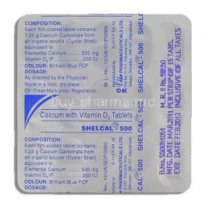 Shelcal, Calcium / Vitamin D3  packaging