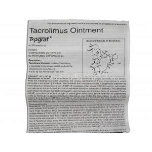 Topgraf, Tacrolimus 0.1% Ointment information sheet