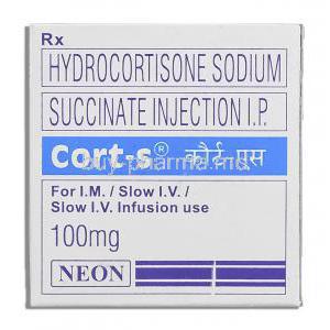Cort-S, Hydrocortisone 100 mg Injection box