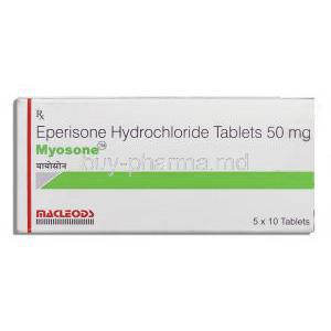 Myosone, Generic  Myonal, Eperisone 50 mg box