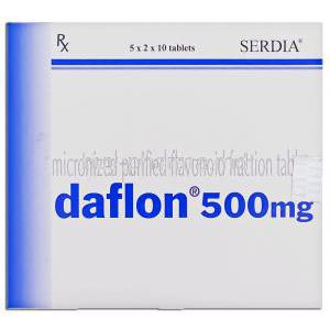 Daflon 500 mg Tablet (Servier) Front