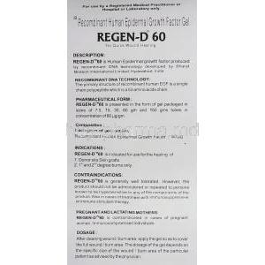 Regen-D 60 Gel (Epidermal Growth Factor) information sheet 1