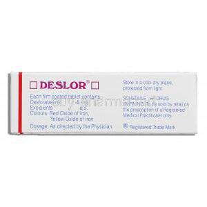 Deslor, Generic  Clarinex, Desloratadine 5 mg composition