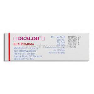 Deslor, Generic  Clarinex, Desloratadine 5 mg Sun pharma