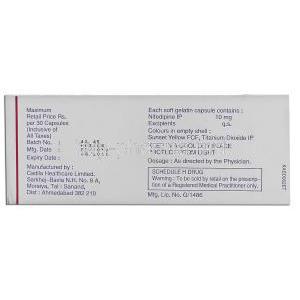 Depin 10, Generic Adalat,  Nifedipine 10 Mg Capsule (Zydus Cadila) Front