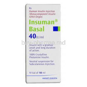 Insuman Basal 40IU /ml Injection ( Sanofi Aventis )