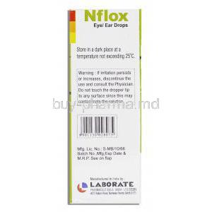 Nflox, Norfloxacin Eye/ Ear  0.3 % 10 ml Drops Storage