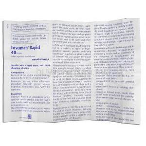 Insuman Rapid Injection information sheet 1