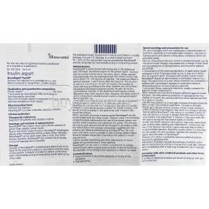 NovoRapid, 100 IU/1ml, 3ml x 5, Pen-filled Injection instruction sheet page 1