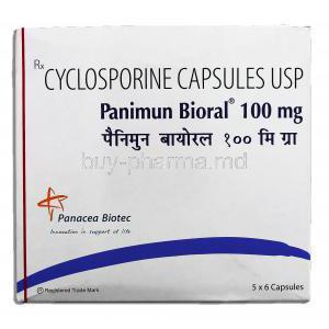 Panimun Bioral, Generic Cyclosporine, 100 mg, box