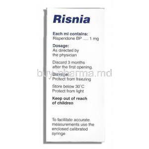 Risnia 1mg/ml, Generic Risperdal, Risperidone 60ml Syrup, description