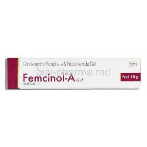 Femcinol A, Generic Clindamycin phosphate, 10mg Gel, box